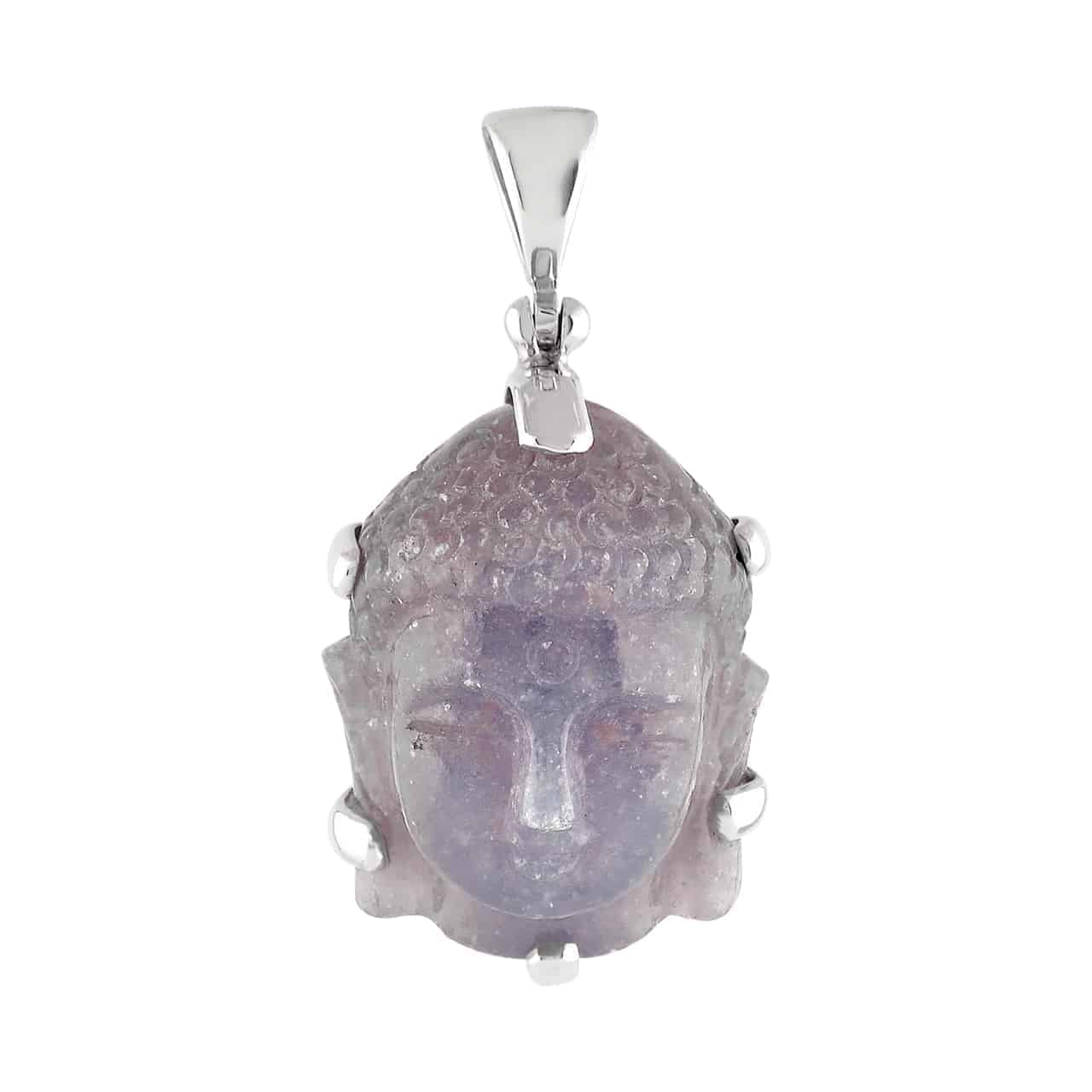 Starborn Purple Chalcedony Buddha Pendant in Sterling Silver