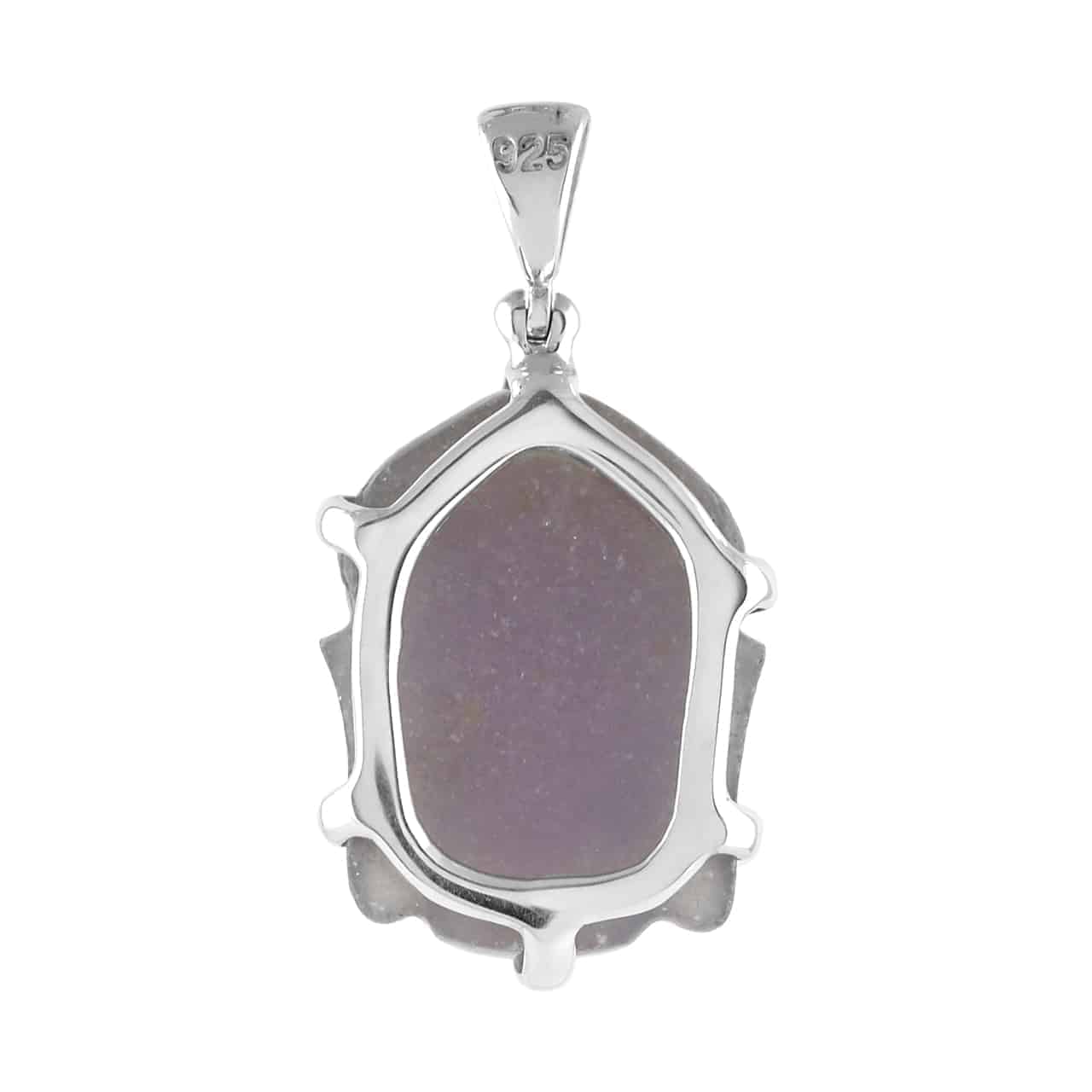 Starborn Purple Chalcedony Buddha Pendant in Sterling Silver