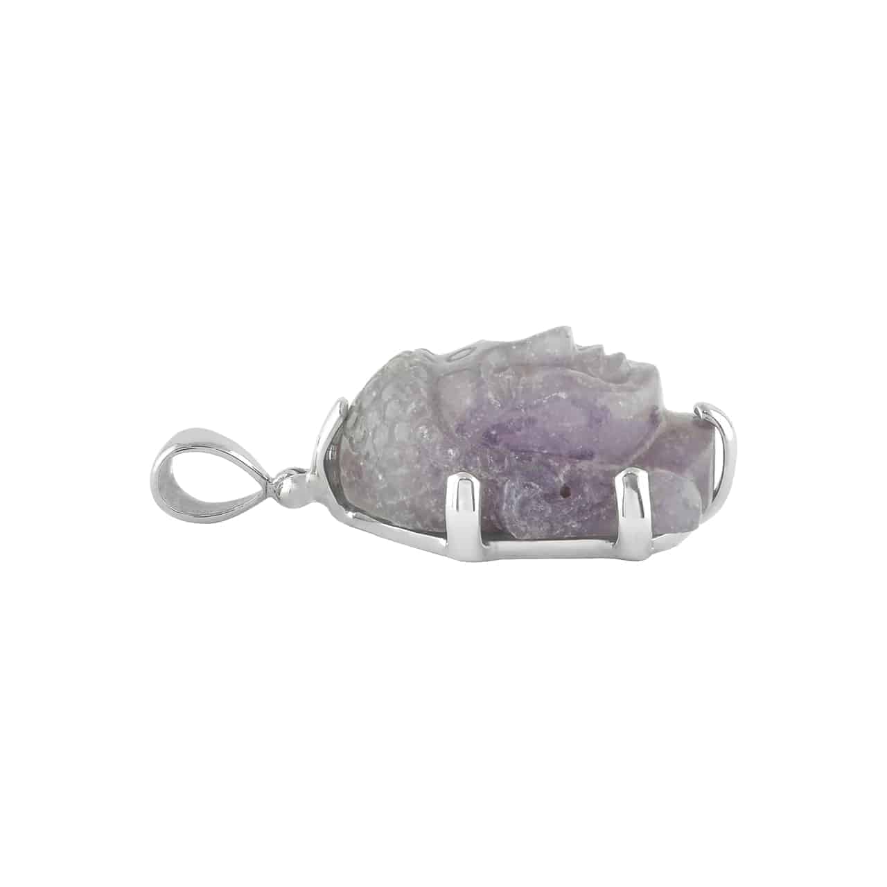 Starborn Purple Chalcedony Buddha Pendant in Sterling Silver