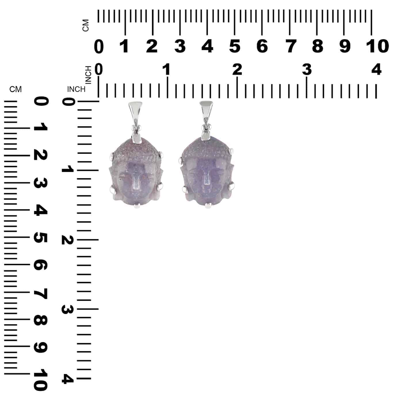 Starborn Purple Chalcedony Buddha Pendant in Sterling Silver