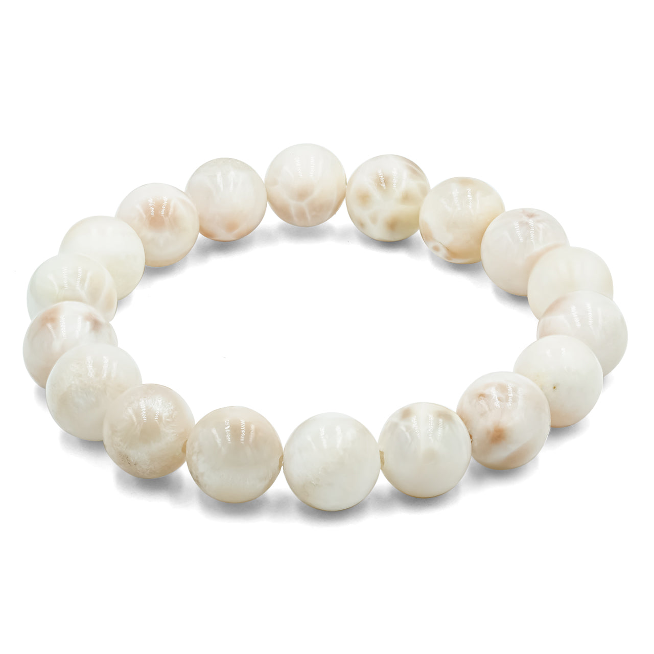 Starborn 8mm Pink Natrolite Beaded Elastic Bracelet