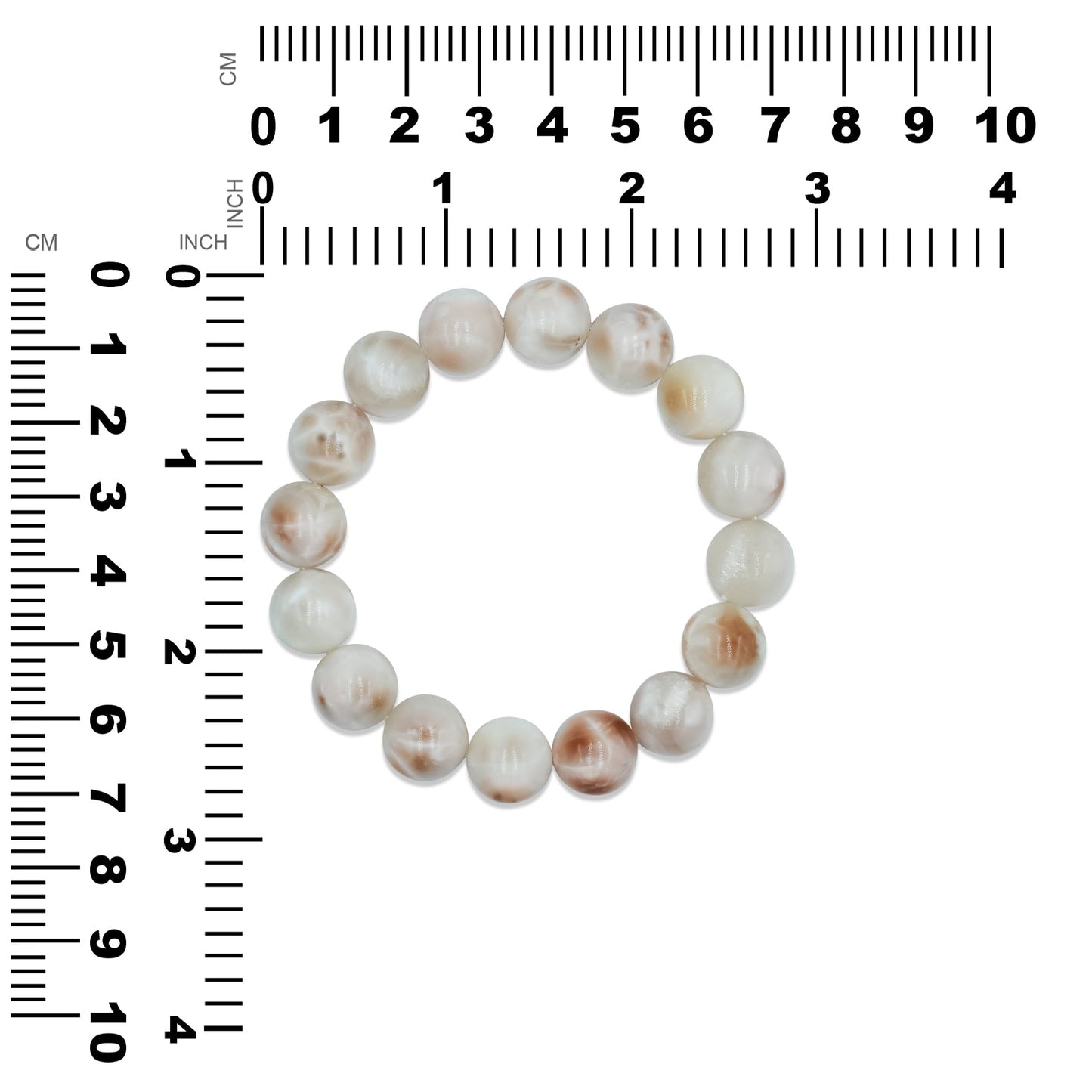 Starborn 12 mm Pink Natrolite Beaded Elastic Bracelet