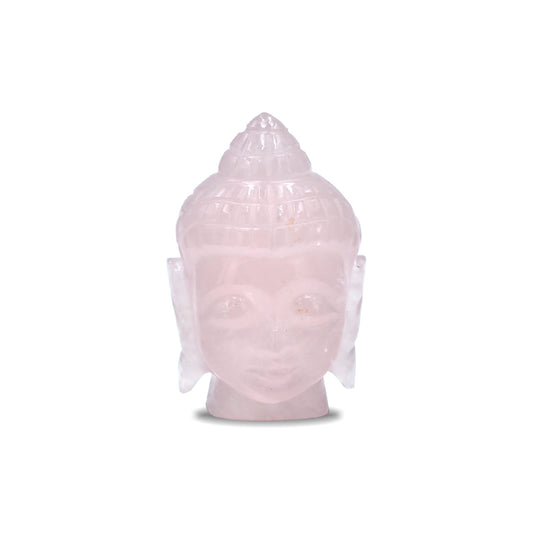 Starborn Hand Carved Rose Quartz Buddha Head - 1 Piece