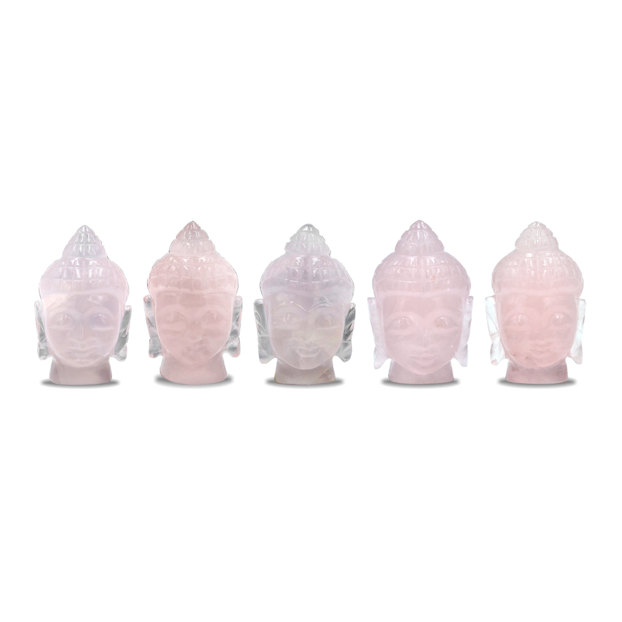 Starborn Hand Carved Rose Quartz Buddha Head - 1 Piece