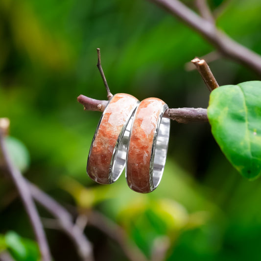 Starborn Sunstone One Field Inlay Ring in Sterling Silver