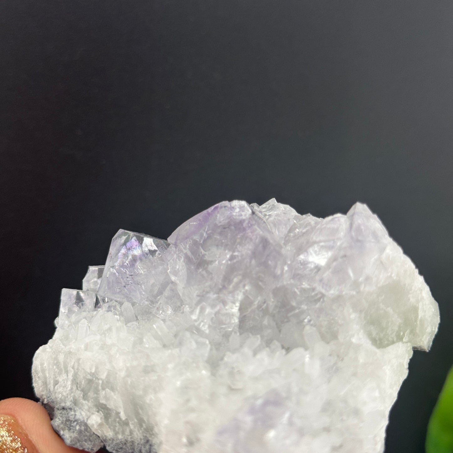 Lavender Cubic Fluorite on Quartz