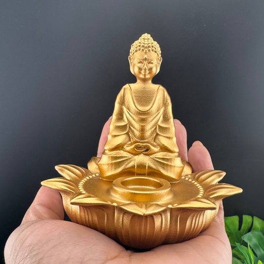 Gold Buddha Cone Incense Holder
