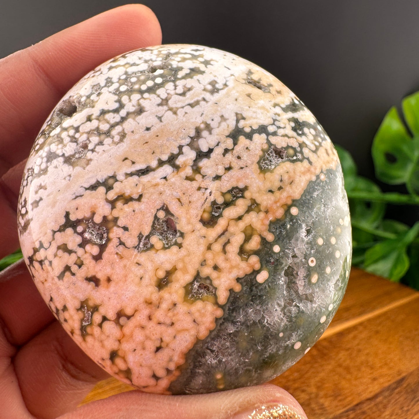 Maravato Ocean Jasper Palm Stone