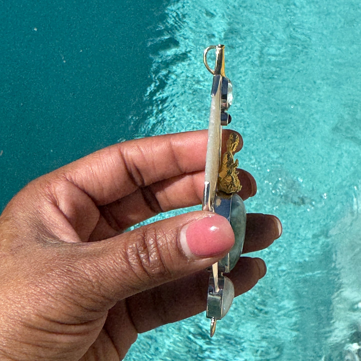 Gotland Larimar S925 and 14k Gold Plated Pendant