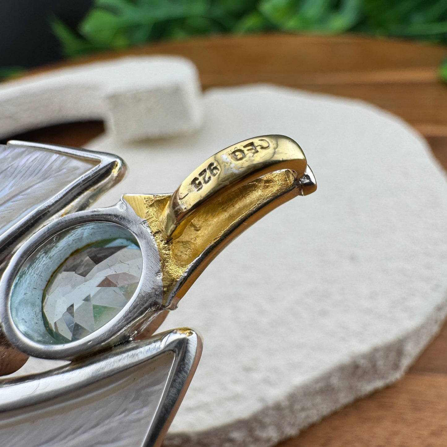 Gotland Larimar S925 and 14k Gold Plated Pendant