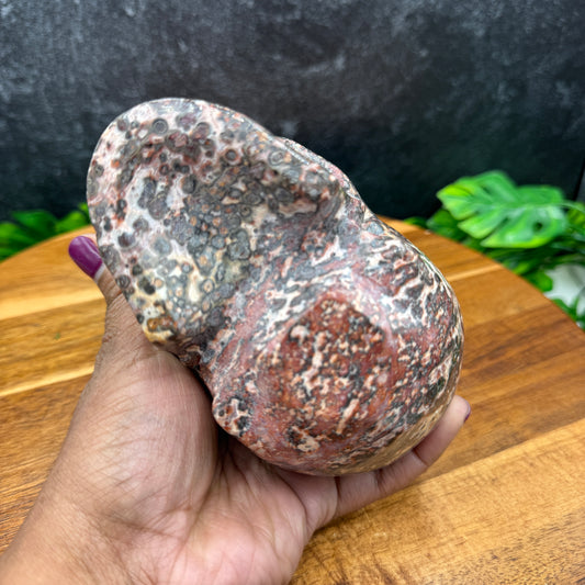 Red Leopard Skin Jasper Skull