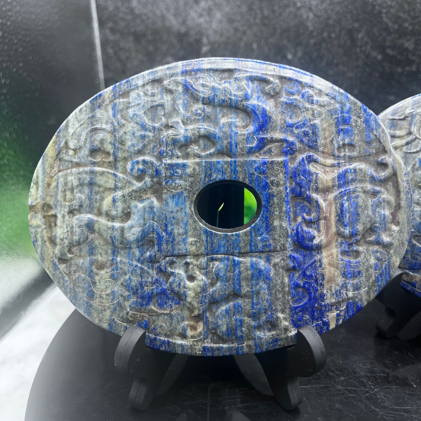 Lapis Lazuli Chinese Dragon Plate Set