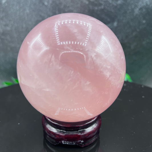 Deep Pink Rose Quartz Sphere