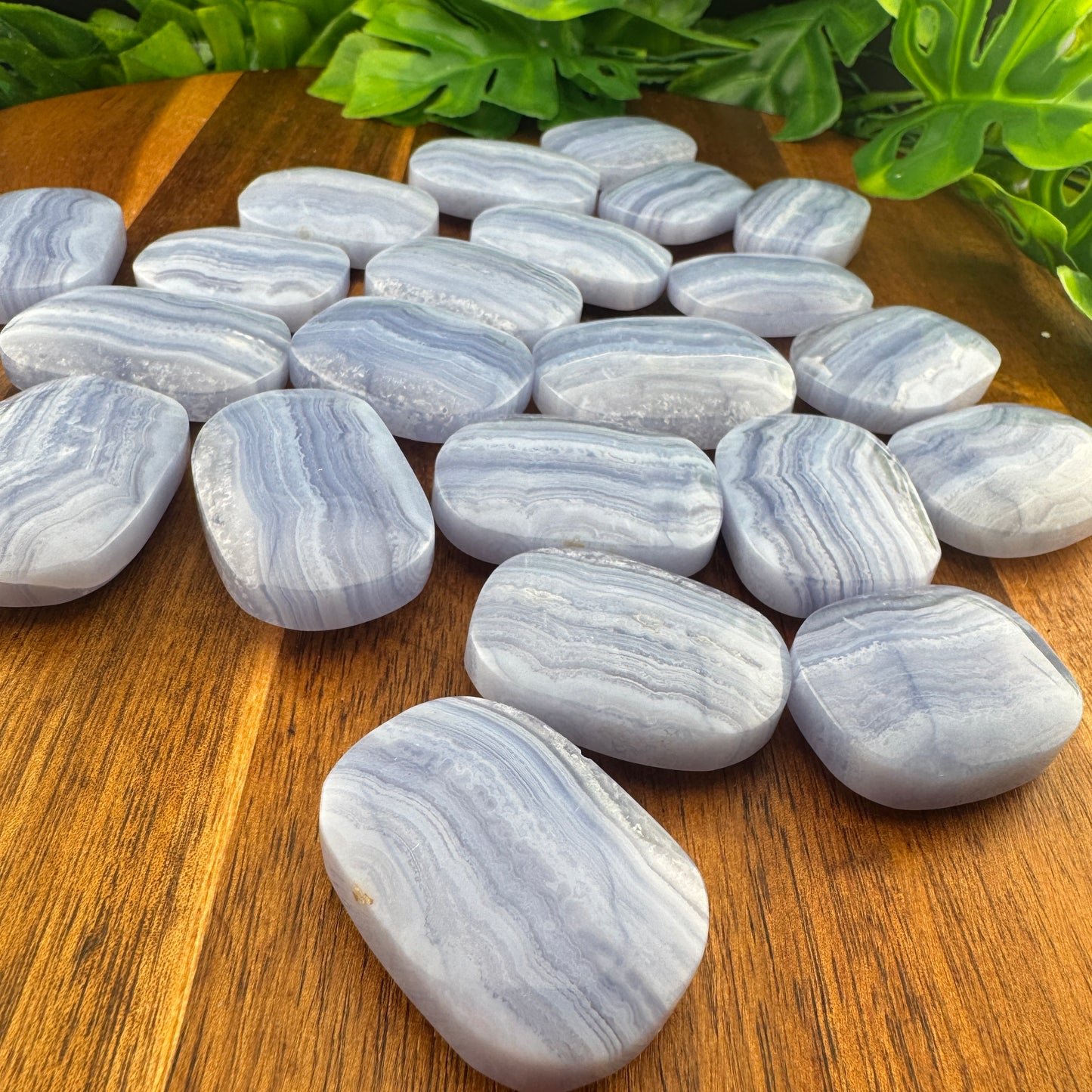HQ Blue Lace Agate Palm Stone