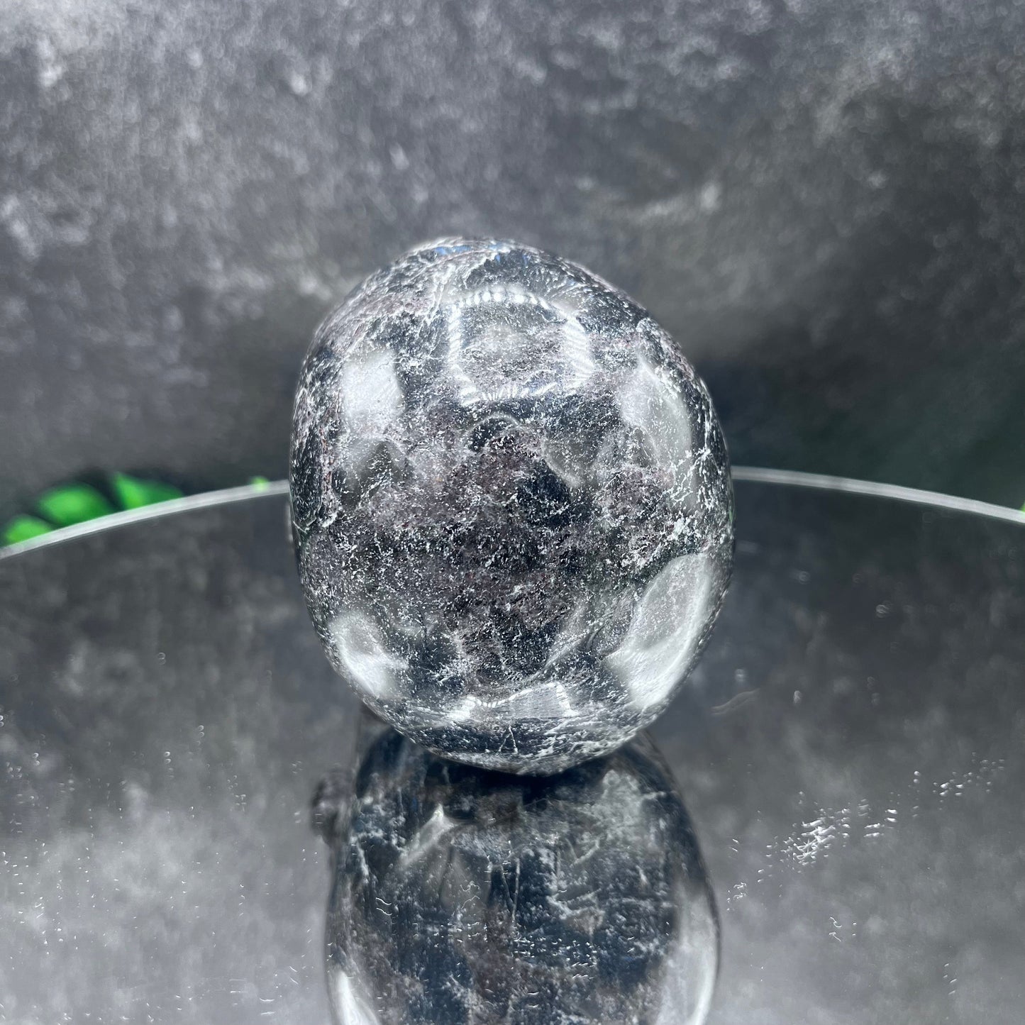 Garnet in Arfvedsonite Skull