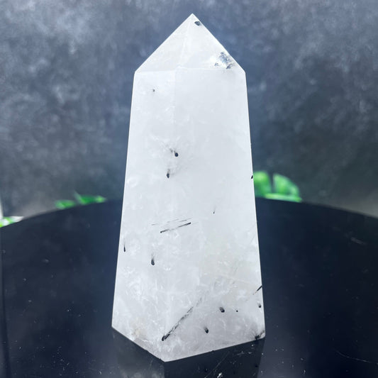 Black Tourmaline in Quartz Tower