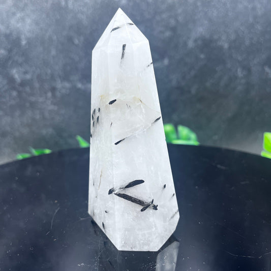 Black Tourmaline in Quartz Tower