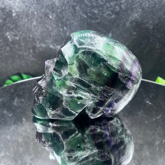 Green Fluorite Skull