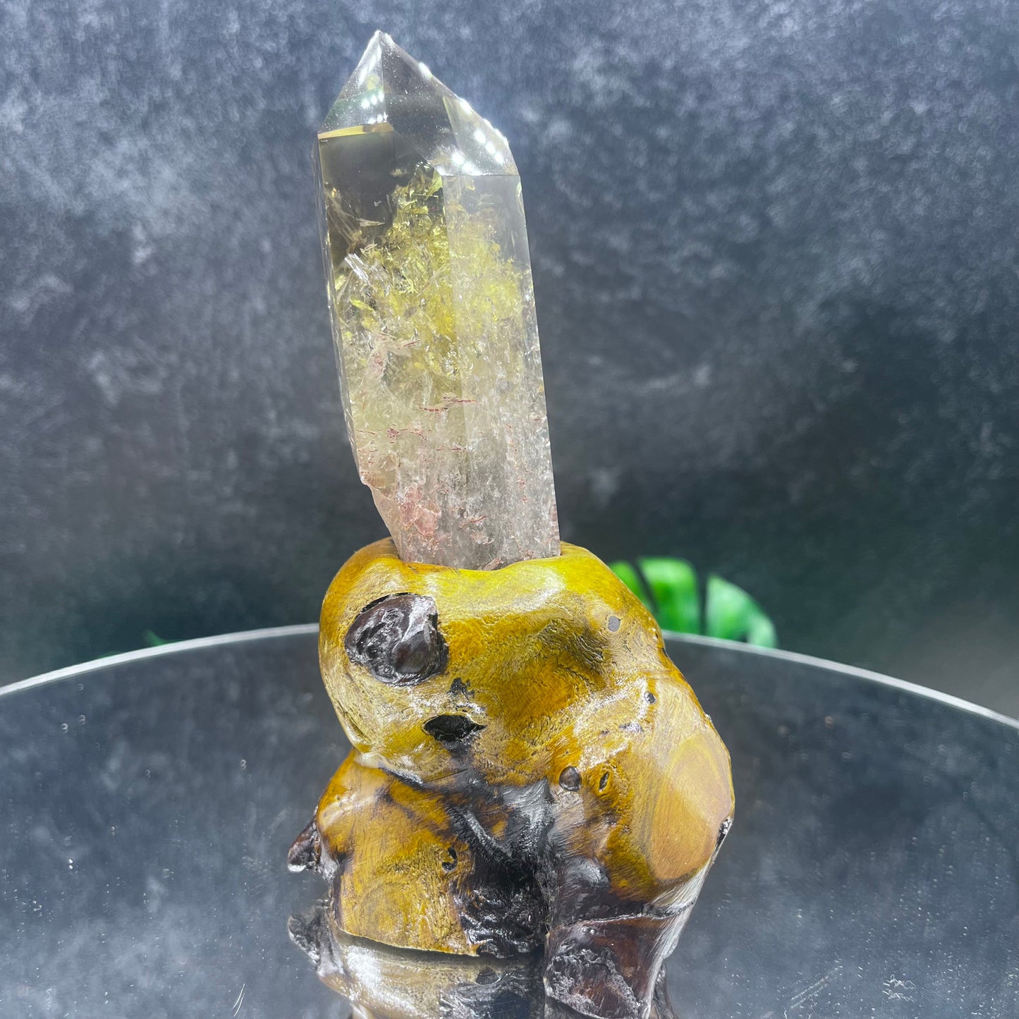 Ouro Verde Quartz on Stand