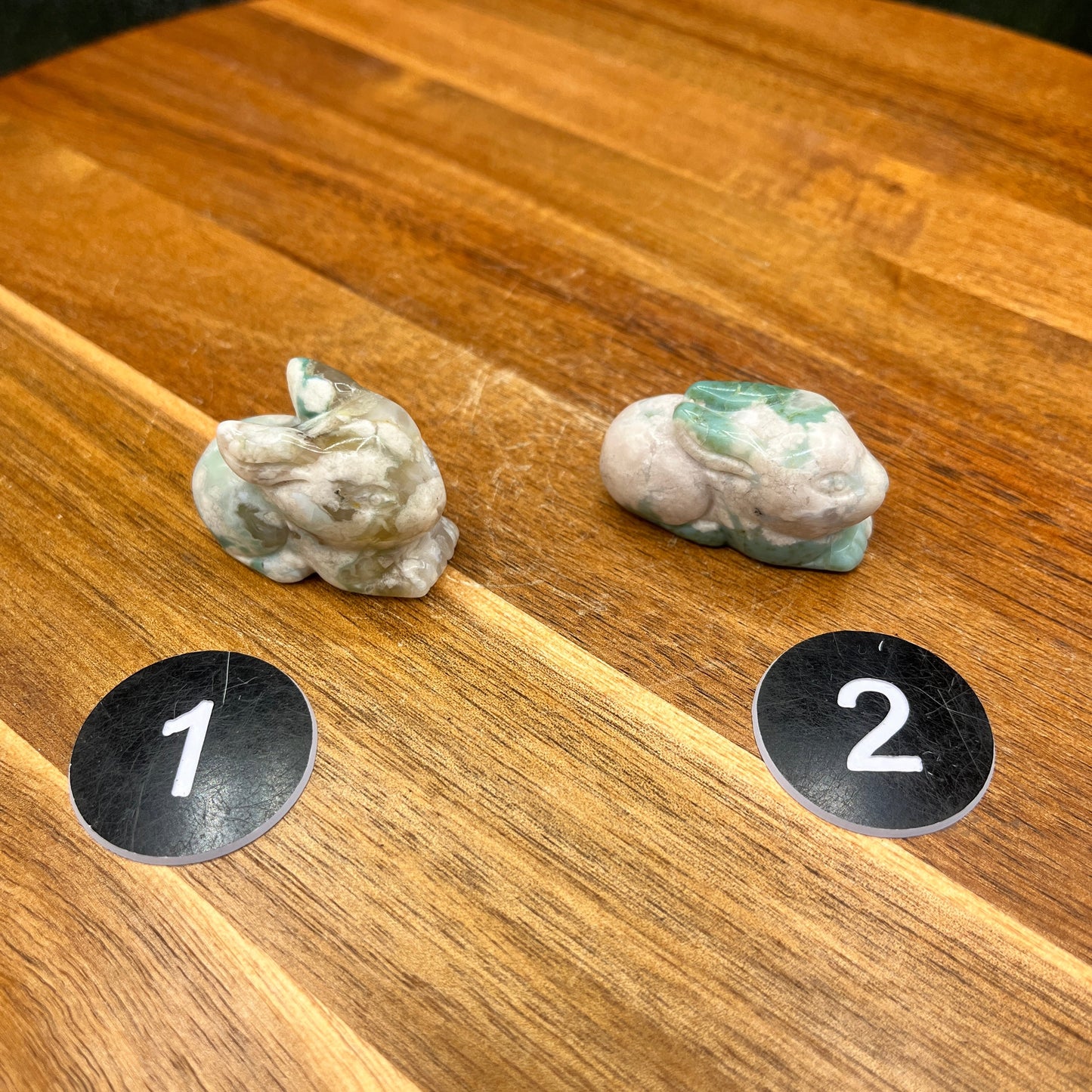 Green Flower Agate Bunny