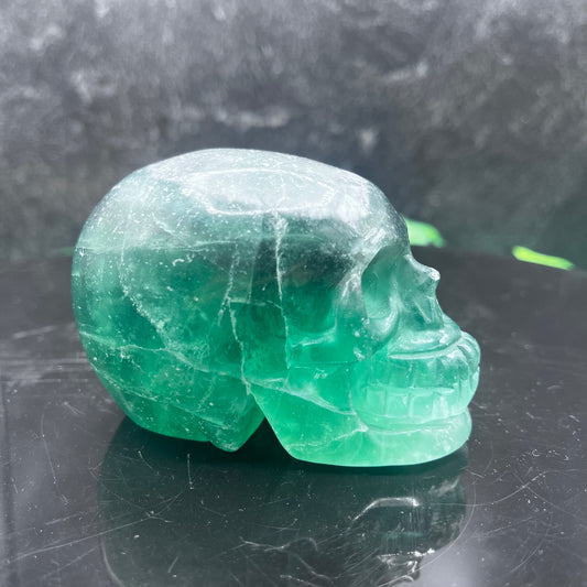 Small Green Fluorite Skull