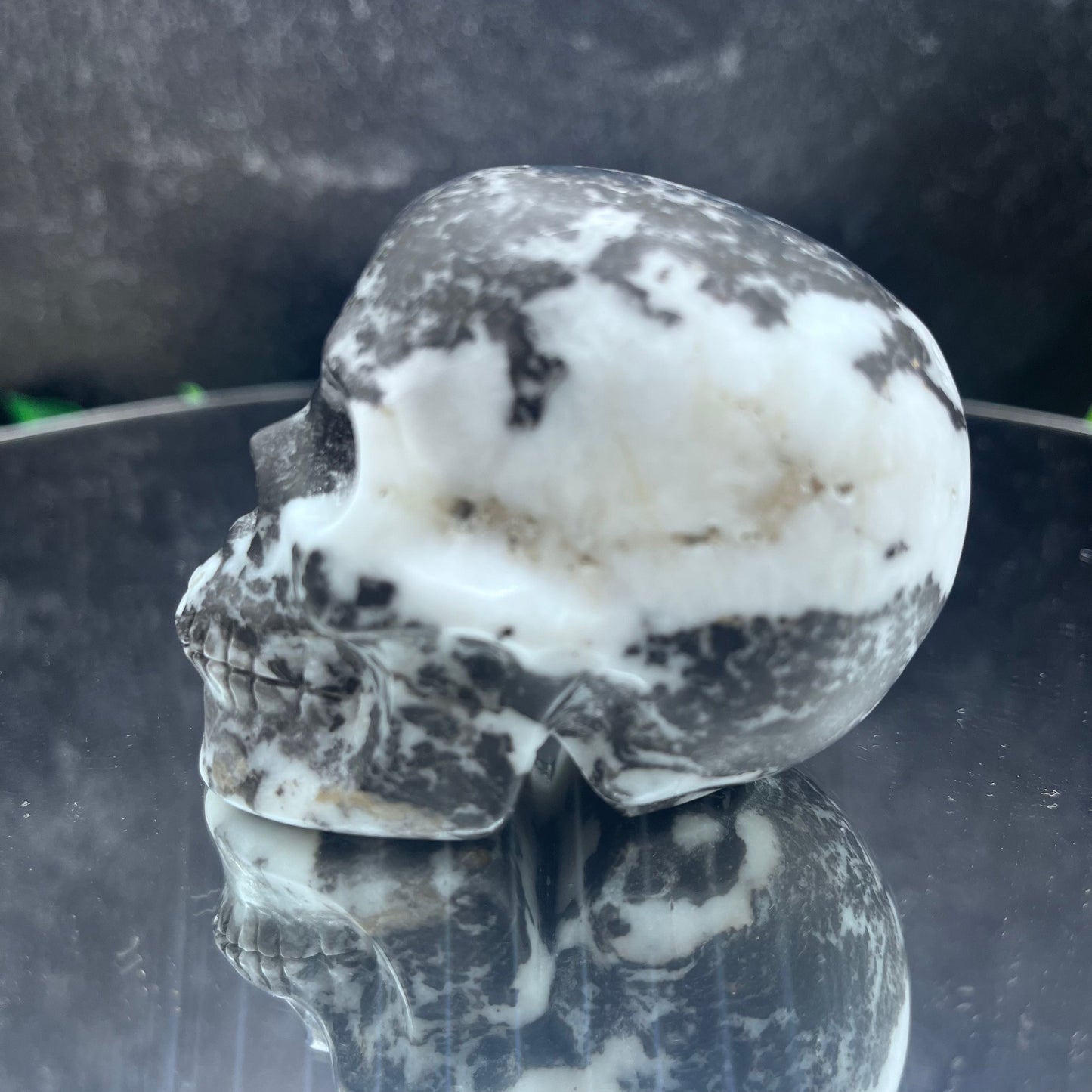 Zebra Jasper Skull