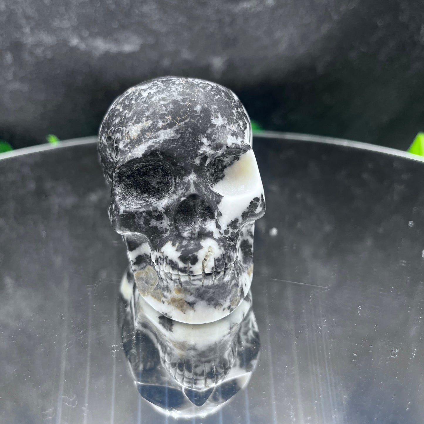 Zebra Jasper Skull