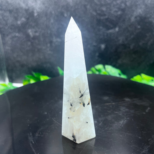 Black Tourmaline in Quartz Tower