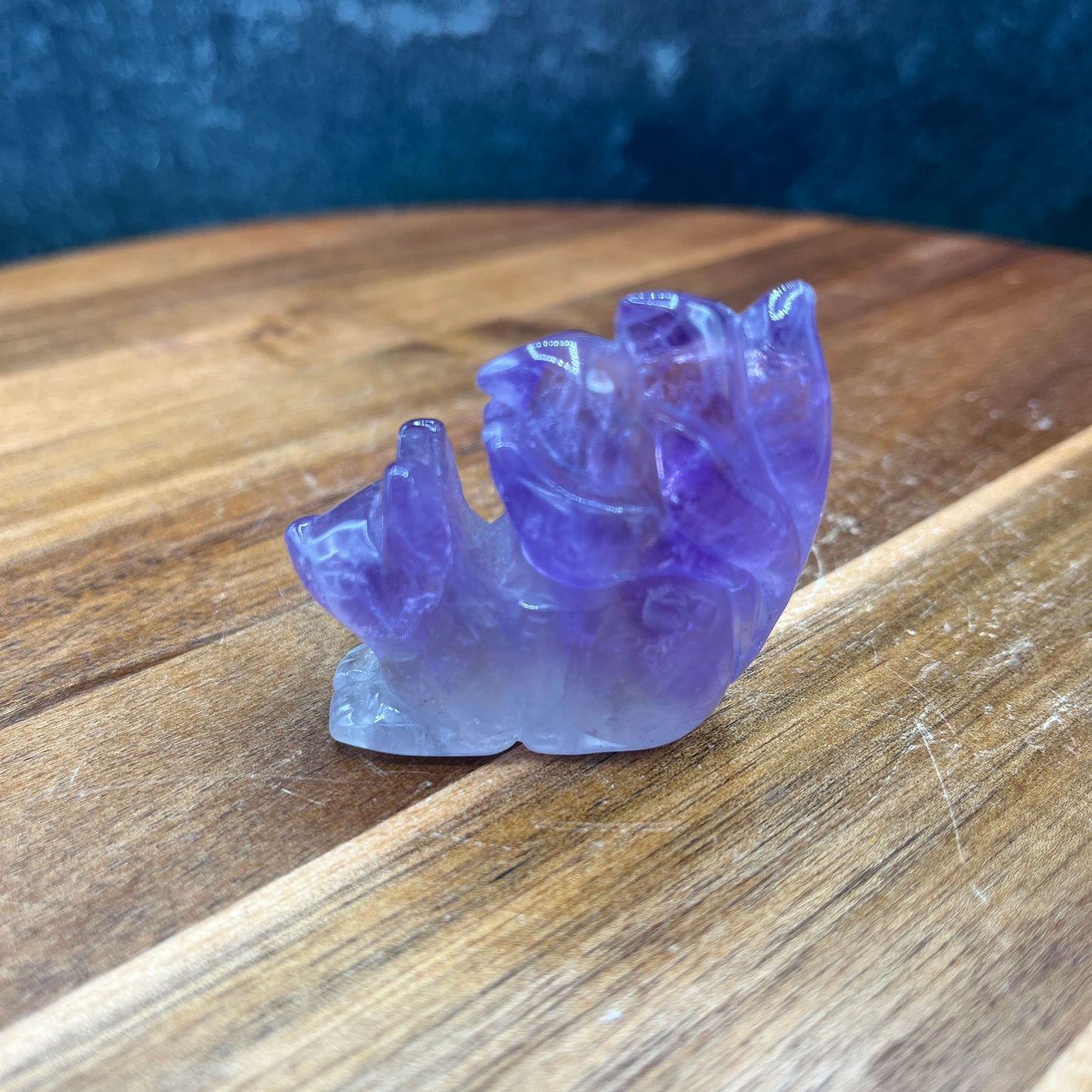 Amethyst 9 Tail Fox Carving
