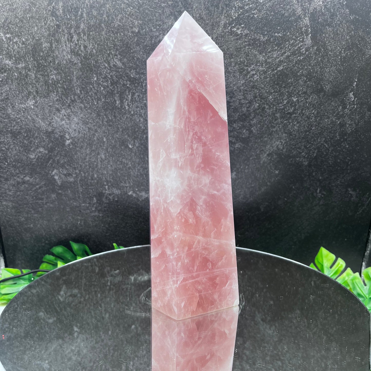 Deep Pink Rose Quartz Tower