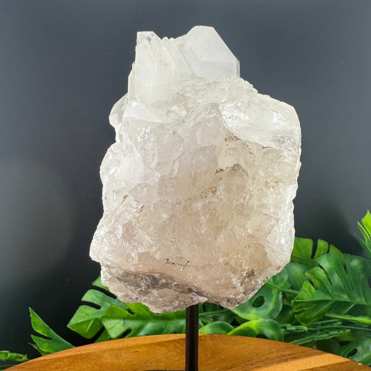 Brazilian Clear Quartz Cluster on Stand