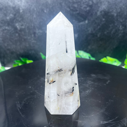 Black Tourmaline in Quartz Tower