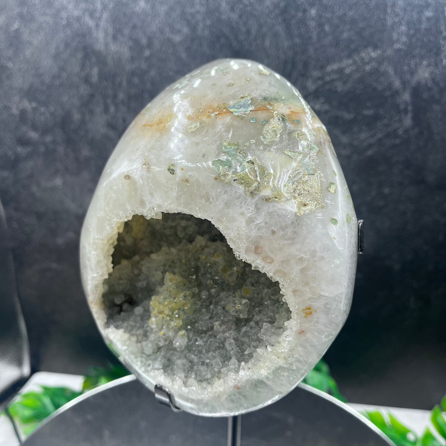 Druzy Agate Geode on Stand