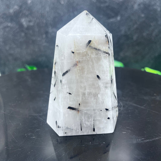 Black Tourmaline in Quartz Tower
