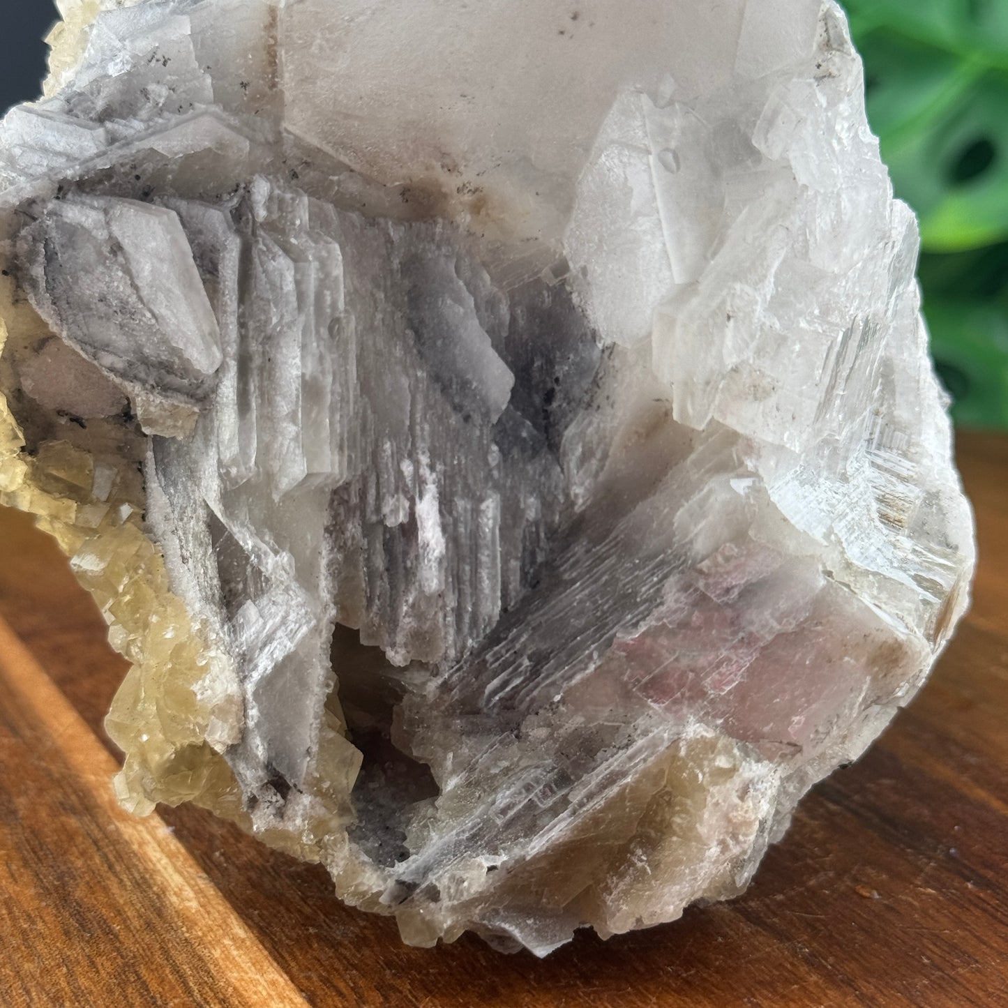 Cubic Yellow Fluorite on Calcite Specimen