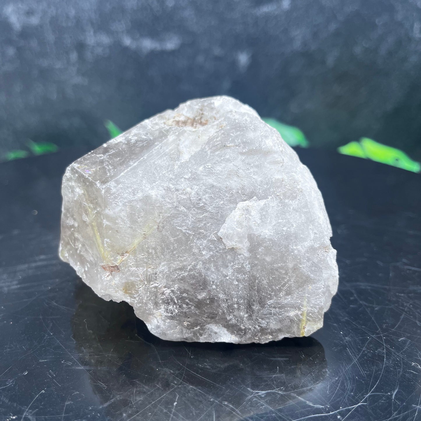 Semi-Polished Gold Rutile in Quartz Point