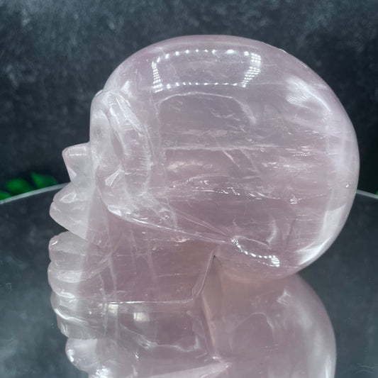 Rose Quartz Open Mouth Skull