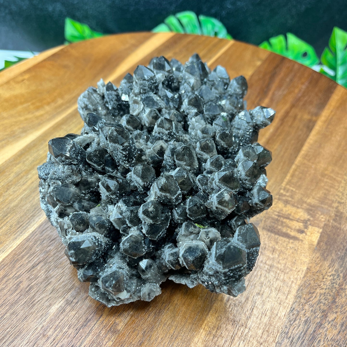 Smoky Quartz with Dolomite Quartz Druzy