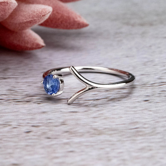 Tanzanite Branch Ring 4mm .925 Silver - Sz 9