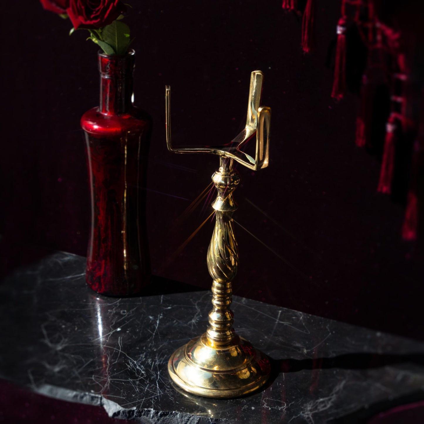 Brass Gemstone Display Stand