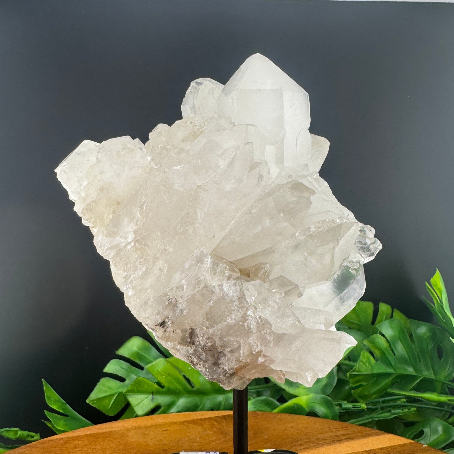 Brazilian Clear Quartz Cluster on Stand