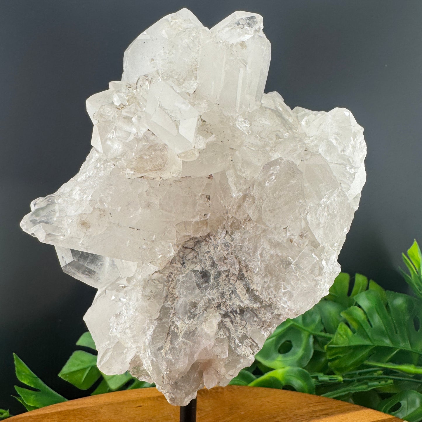 Brazilian Clear Quartz Cluster on Stand