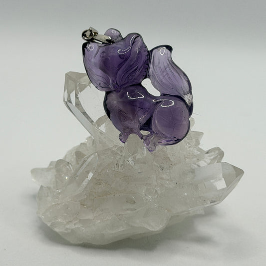 Bolivian Amethyst Fox Pendant