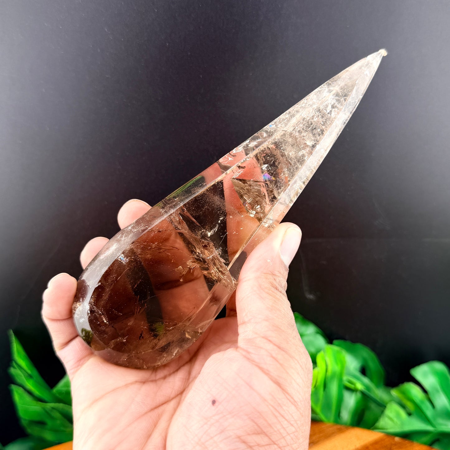Smoky Quartz Teardrop in Stand
