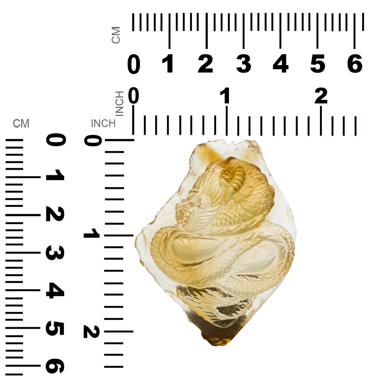 Starborn Hand Carved Citrine Dragon 203 cts - 1 Piece
