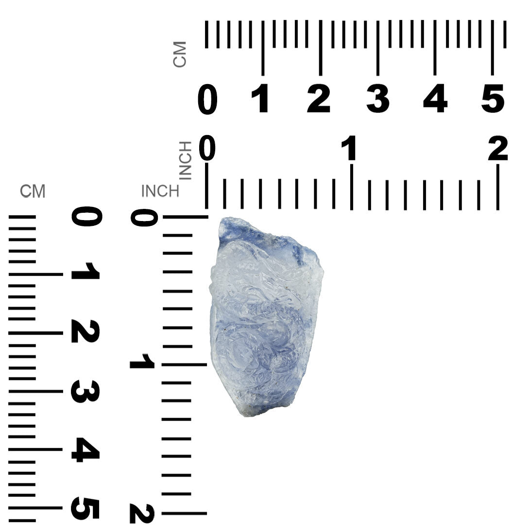 Starborn Blue Dumortierite in Quartz Crystal Dragon Carving 41 cts - 1 Piece