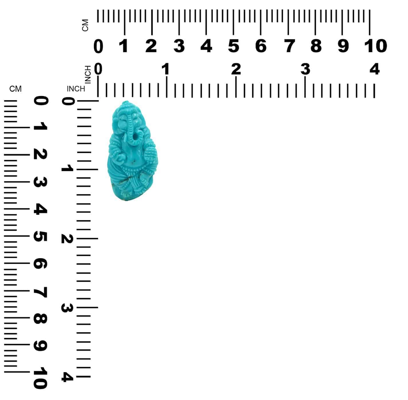 Hand Carved Turquoise Ganesh 50ct