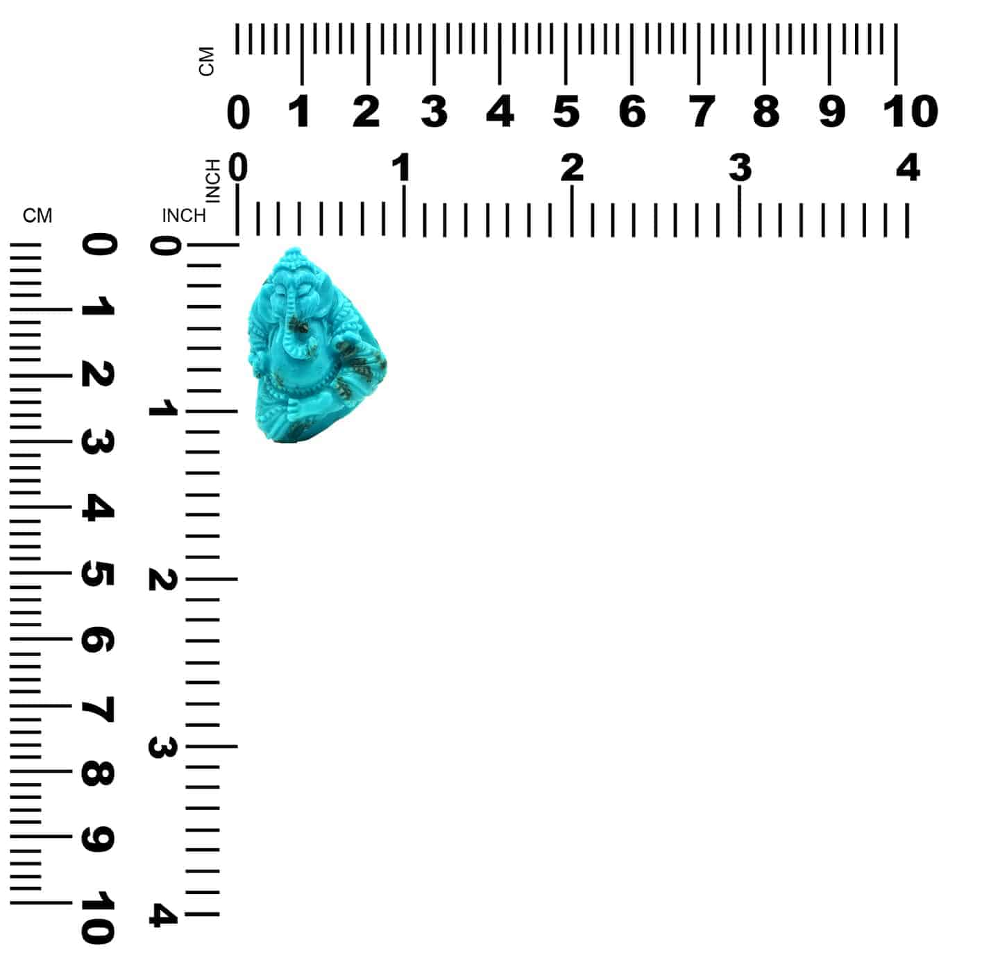 Starborn Hand Carved Turquoise Ganesh (48ct) - 1 Piece