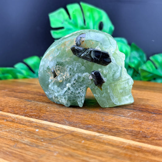 Prehnite and Epidote Skull