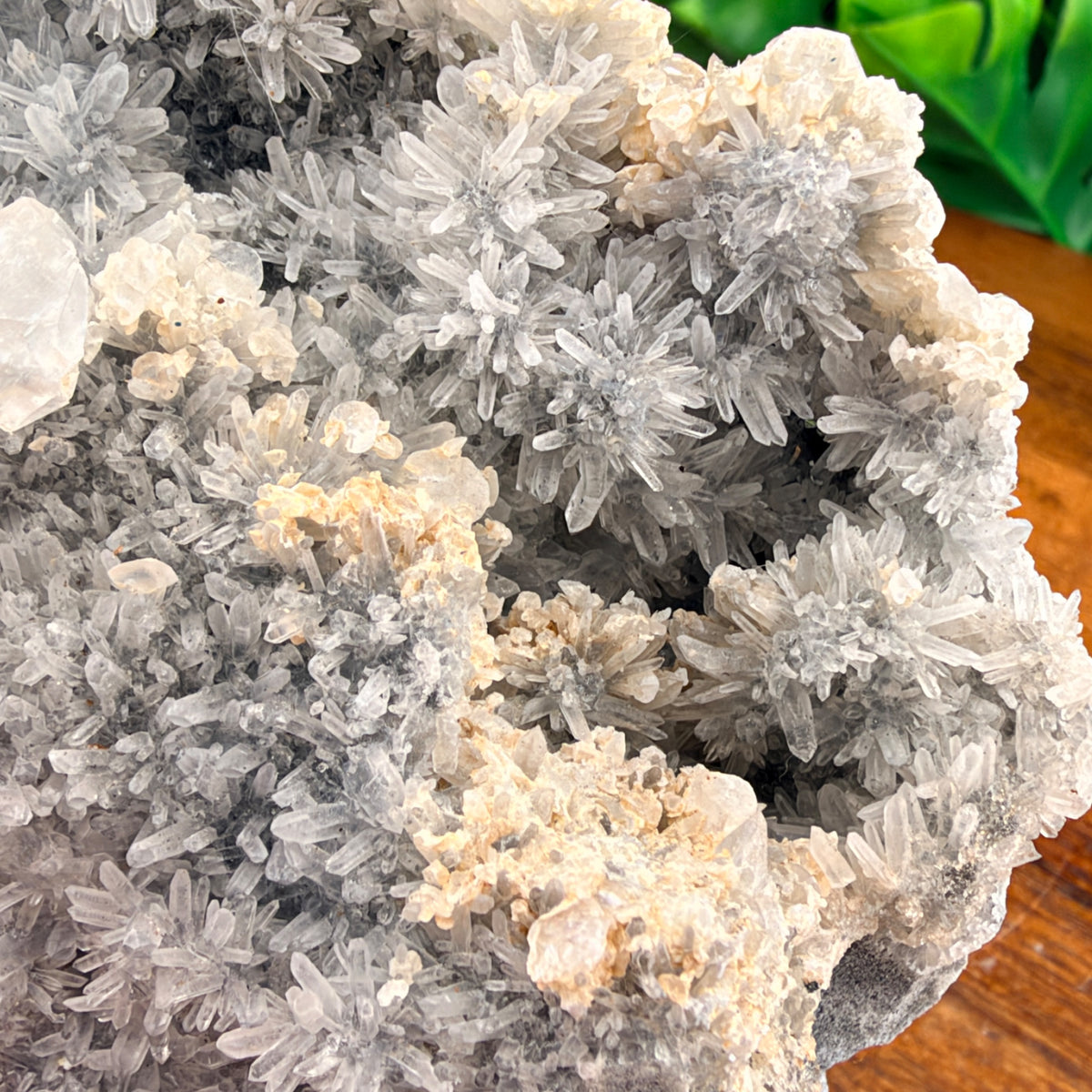 Calcite on Silver Needle Quartz Chief Skull